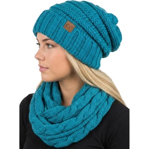 image:imageFunky Junque Slouchy Beanie amp Infinity Scarf Gift Set  Matching Winter Accessories Sets for Women Oversized Hat and ScarvesTeal