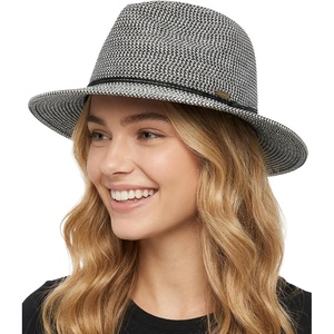 image:imageFunky Junque Sun Hats for Women Wide Brim UPF 50 Packable Fedora Beach Summer Travel HatMetallic Woven  Multi Black