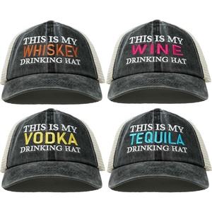 image:imageFunky Junque This is My Drinking Mesh Trucker Hat  Lightweight Cotton Cap with Sun Protection Golf Beach and Casual Casual Caps for Women4 Pack  This is My Drinking Hat  Spirits Bundle