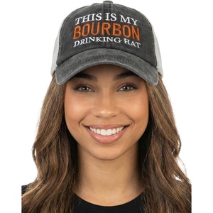 image:imageFunky Junque This is My Drinking Mesh Trucker Hat  Lightweight Cotton Cap with Sun Protection Golf Beach and Casual Casual Caps for WomenThis is My Drinking Hat  Bourbon
