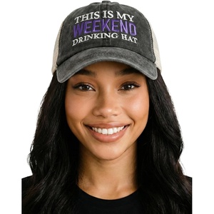 image:imageFunky Junque This is My Drinking Mesh Trucker Hat  Lightweight Cotton Cap with Sun Protection Golf Beach and Casual Casual Caps for WomenThis is My Drinking Hat  Weekend