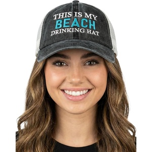 image:imageFunky Junque This is My Drinking Mesh Trucker Hat  Lightweight Cotton Cap with Sun Protection Golf Beach and Casual Casual Caps for WomenThis is My Drinking Hat  Beach