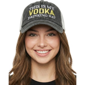 image:imageFunky Junque This is My Drinking Mesh Trucker Hat  Lightweight Cotton Cap with Sun Protection Golf Beach and Casual Casual Caps for WomenThis is My Drinking Hat  Vodka