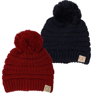 image:imageFunky Junque Toddler Pom Beanie  Kids Winter Hat for Ages 14 Baby Boy amp Girl Knit Beanies Warm Cozy Knit Snow Hats2 Pack  Navy  Red
