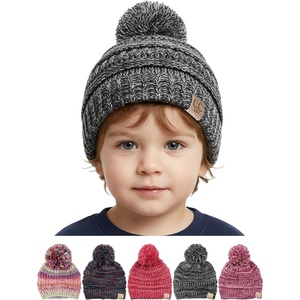 image:imageFunky Junque Toddler Pom Beanie  Kids Winter Hat for Ages 14 Baby Boy amp Girl Knit Beanies Warm Cozy Knit Snow Hats4 Tone Mix  Black  Melange Grey  Heather Grey  Beige