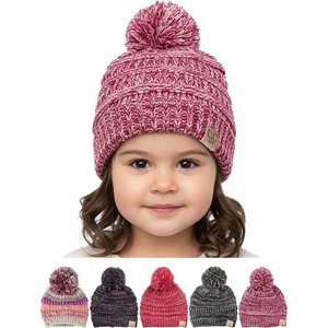 image:imageFunky Junque Toddler Pom Beanie  Kids Winter Hat for Ages 14 Baby Boy amp Girl Knit Beanies Warm Cozy Knit Snow Hats4 Tone Mix  Fuchsia  Burgundy  Ivory  Indi Pink