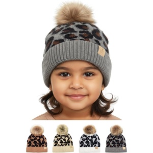 image:imageFunky Junque Toddler Pom Beanie  Kids Winter Hat for Ages 14 Baby Boy amp Girl Knit Beanies Warm Cozy Knit Snow HatsAllover Leopard  Grey