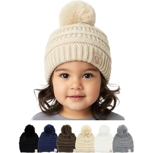 image:imageFunky Junque Toddler Pom Beanie  Kids Winter Hat for Ages 14 Baby Boy amp Girl Knit Beanies Warm Cozy Knit Snow HatsBeige