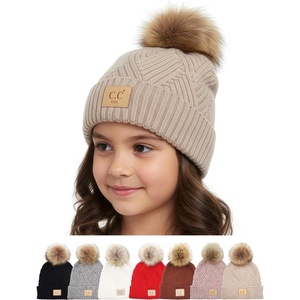 image:imageFunky Junque Toddler Pom Beanie  Kids Winter Hat for Ages 14 Baby Boy amp Girl Knit Beanies Warm Cozy Knit Snow HatsBeige Mix  Diagonal Stripes Faux Fur Pom