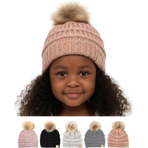 image:imageFunky Junque Toddler Pom Beanie  Kids Winter Hat for Ages 14 Baby Boy amp Girl Knit Beanies Warm Cozy Knit Snow HatsConfetti  Indi Pink