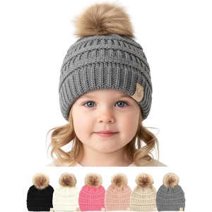 image:imageFunky Junque Toddler Pom Beanie  Kids Winter Hat for Ages 14 Baby Boy amp Girl Knit Beanies Warm Cozy Knit Snow HatsGrey  Faux Fur Pom