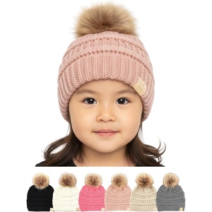 image:imageFunky Junque Toddler Pom Beanie  Kids Winter Hat for Ages 14 Baby Boy amp Girl Knit Beanies Warm Cozy Knit Snow HatsIndi Pink  Faux Fur Pom