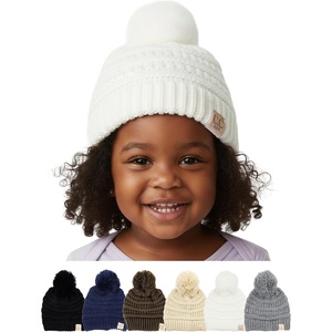 image:imageFunky Junque Toddler Pom Beanie  Kids Winter Hat for Ages 14 Baby Boy amp Girl Knit Beanies Warm Cozy Knit Snow HatsIvory