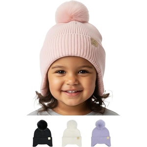 image:imageFunky Junque Toddler Pom Beanie  Kids Winter Hat for Ages 14 Baby Boy amp Girl Knit Beanies Warm Cozy Knit Snow HatsLight Pink  Ear Flap W Faux Fur Pom