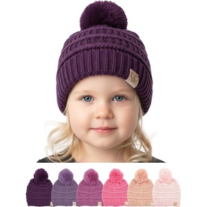 image:imageFunky Junque Toddler Pom Beanie  Kids Winter Hat for Ages 14 Baby Boy amp Girl Knit Beanies Warm Cozy Knit Snow HatsPurple