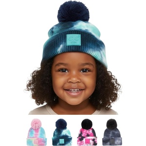 image:imageFunky Junque Toddler Pom Beanie  Kids Winter Hat for Ages 14 Baby Boy amp Girl Knit Beanies Warm Cozy Knit Snow HatsTie Dye  TealMint
