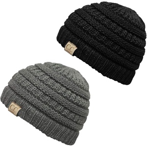 image:imageFunky Junque Toddler Winter Hat Ages 14 Soft Knit Beanie for Boys amp Girls Cozy Warm Kids Beanies for Cold Weather2 Pack  Black  Grey Bundle