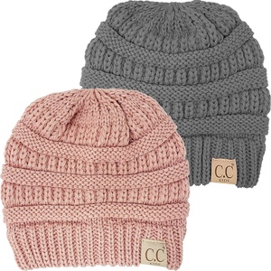 image:imageFunky Junque Toddler Winter Hat Ages 14 Soft Knit Beanie for Boys amp Girls Cozy Warm Kids Beanies for Cold Weather2 Pack  Heather Grey  Indi Pink