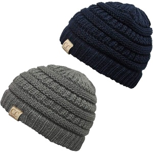image:imageFunky Junque Toddler Winter Hat Ages 14 Soft Knit Beanie for Boys amp Girls Cozy Warm Kids Beanies for Cold Weather2 Pack  Navy  Heather Grey