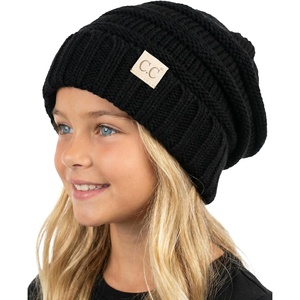 image:imageFunky Junque Toddler Winter Hats for Kids Ages 29 Chunky Cable Knit Slouchy Beanie Warm Ski Cap for Boys and GirlsBlack