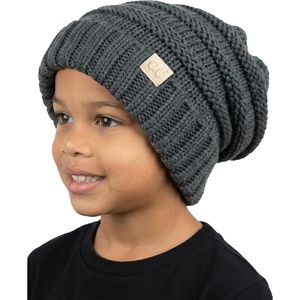 image:imageFunky Junque Toddler Winter Hats for Kids Ages 29 Chunky Cable Knit Slouchy Beanie Warm Ski Cap for Boys and GirlsDark Melange Grey