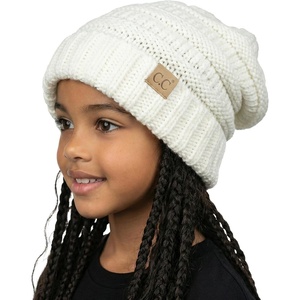 image:imageFunky Junque Toddler Winter Hats for Kids Ages 29 Chunky Cable Knit Slouchy Beanie Warm Ski Cap for Boys and GirlsIvory