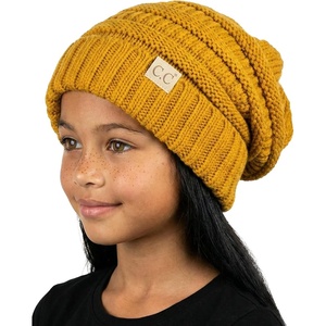 image:imageFunky Junque Toddler Winter Hats for Kids Ages 29 Chunky Cable Knit Slouchy Beanie Warm Ski Cap for Boys and GirlsMustard