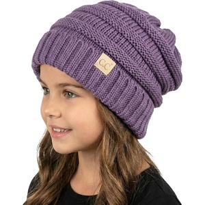 image:imageFunky Junque Toddler Winter Hats for Kids Ages 29 Chunky Cable Knit Slouchy Beanie Warm Ski Cap for Boys and GirlsViolet