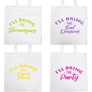 image:imageFunky Junque Tote Bag for Women Canvas Beach Bag Bachelorette Bridal Party Gifts Cute Reusable Shopping Grocery Bags4  Ill Bring the  Summer Pack