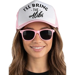 image:imageFunky Junque Trucker Hat amp Sunglasses Set for Women  Bachelorette Party Favors Girls Trip Bridesmaid GiftsAlibi  Hat  Sunglasses Set Light Pink