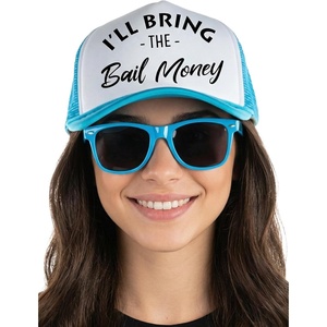 image:imageFunky Junque Trucker Hat amp Sunglasses Set for Women  Bachelorette Party Favors Girls Trip Bridesmaid GiftsBail Money  Hat  Sunglasses Set Aqua