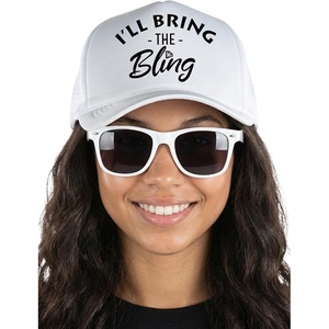 image:imageFunky Junque Trucker Hat amp Sunglasses Set for Women  Bachelorette Party Favors Girls Trip Bridesmaid GiftsBling  Hat  Sunglasses Set White