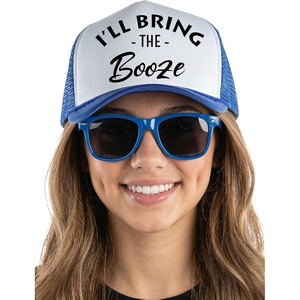 image:imageFunky Junque Trucker Hat amp Sunglasses Set for Women  Bachelorette Party Favors Girls Trip Bridesmaid GiftsBooze  Hat  Sunglasses Set Royal Blue