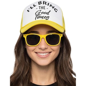 image:imageFunky Junque Trucker Hat amp Sunglasses Set for Women  Bachelorette Party Favors Girls Trip Bridesmaid GiftsGood Times  Hat  Sunglasses Set Yellow