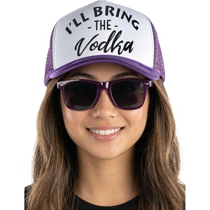image:imageFunky Junque Trucker Hat amp Sunglasses Set for Women  Bachelorette Party Favors Girls Trip Bridesmaid GiftsVodka  Hat  Sunglasses Set Dark Purple