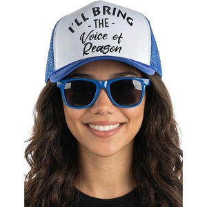 image:imageFunky Junque Trucker Hat amp Sunglasses Set for Women  Bachelorette Party Favors Girls Trip Bridesmaid GiftsVoice of Reason  Hat  Sunglasses Set Royal Blue