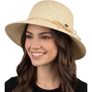 image:imageFunky Junque Wide Brim Panama Sun Hat Womens Packable Straw  Lightweight paper hat with adjustable drawstring for beach trips vacations summer getaways amp everyday wearTwisted Straw Rope Trim  Beige Mix
