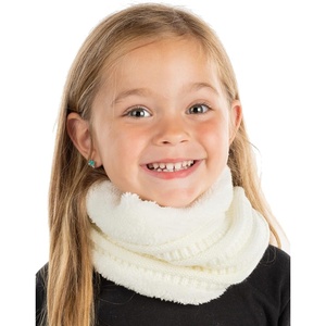 image:imageFunky Junque Winter Fleece Lined Neck Warmer Tube Scarf DoubleLayered Cold Weather Face Cover Gaiter Kids Boys Girls ToddlerIvory