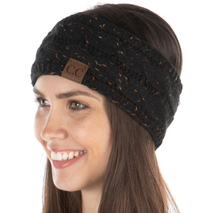 image:imageFunky Junque Womens FleeceLined Knit Headband  Confetti Ear Warmer for Winter Cozy Sherpa Interior Soft Stretch Fit  IvoryBlack  Confetti