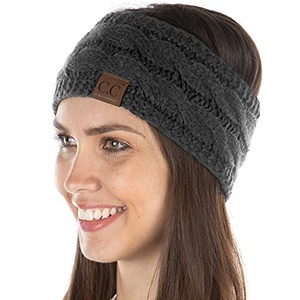 image:imageFunky Junque Womens FleeceLined Knit Headband  Confetti Ear Warmer for Winter Cozy Sherpa Interior Soft Stretch Fit  IvoryCharcoal