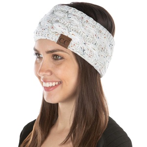 image:imageFunky Junque Womens FleeceLined Knit Headband  Confetti Ear Warmer for Winter Cozy Sherpa Interior Soft Stretch Fit  IvoryIvory  Confetti