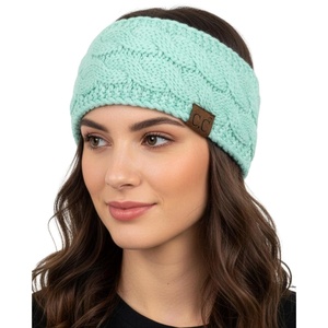 image:imageFunky Junque Womens FleeceLined Knit Headband  Confetti Ear Warmer for Winter Cozy Sherpa Interior Soft Stretch Fit  IvoryMint