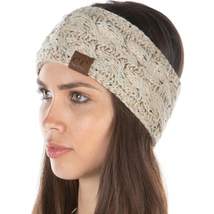 image:imageFunky Junque Womens FleeceLined Knit Headband  Confetti Ear Warmer for Winter Cozy Sherpa Interior Soft Stretch Fit  IvoryOatmeal  Confetti