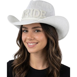 image:imageFunky Junque Womens Rhinestone Cowboy Hat  Lightweight Straw Cowboy Hat with Sun Protection Concerts Festivals and Western for WomenBride WhiteSilver