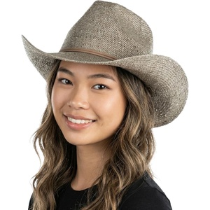 image:imageFunky Junque Womens Rhinestone Cowboy Hat  Lightweight Straw Cowboy Hat with Sun Protection Concerts Festivals and Western for WomenSequin  Beige