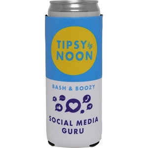 image:imageSlim Can Cooler  Tipsy by Noon  7 Pack  Insulated slim can cooler with funny designs for beach bachelorettes bridal showers pool parties amp girls weekendsSocial Media Guru  Navy