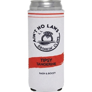 image:imageSlim Can Cooler  Tipsy by Noon  7 Pack  Insulated slim can cooler with funny designs for beach bachelorettes bridal showers pool parties amp girls weekendsTipsy Tangerine