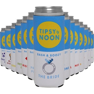 image:imageSlim Can Cooler  Tipsy by Noon  7 Pack  Insulated slim can cooler with funny designs for beach bachelorettes bridal showers pool parties amp girls weekendsTipsy by Noon  14 pk  Bach Party Set