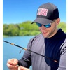 image:imageFunky Junque American Flag Trucker Hat  Adjustable Cotton Cap with Sun Protection Golf Beach and Vacation Trendy Caps for MenUsa Flag W Fish  BlackRed  White   Blue Flag Solid