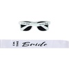 image:imageFunky Junque Bachelorette Sash for Bride  Bridal Shower Gifts Bridesmaid Party Decorations Wedding SashesIm the Bride  Sash  Sunnies Set White